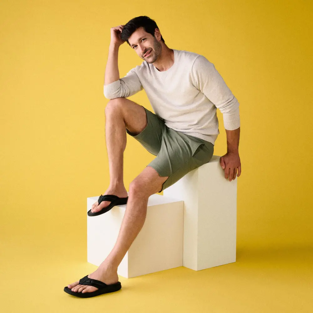 Wesley Sun Flip-Flops aus schwarzem Leder für Herren online