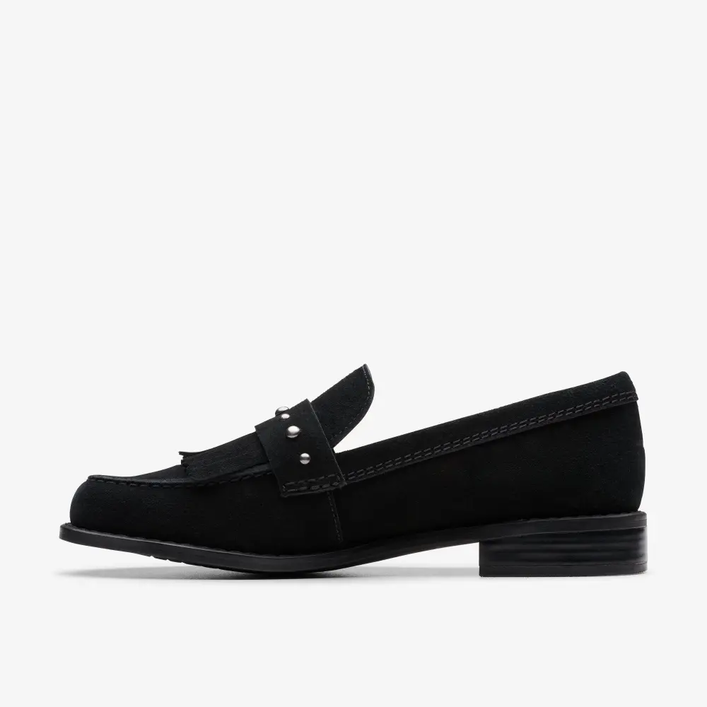 Hana Damen-Loafer aus schwarzem Wildleder online