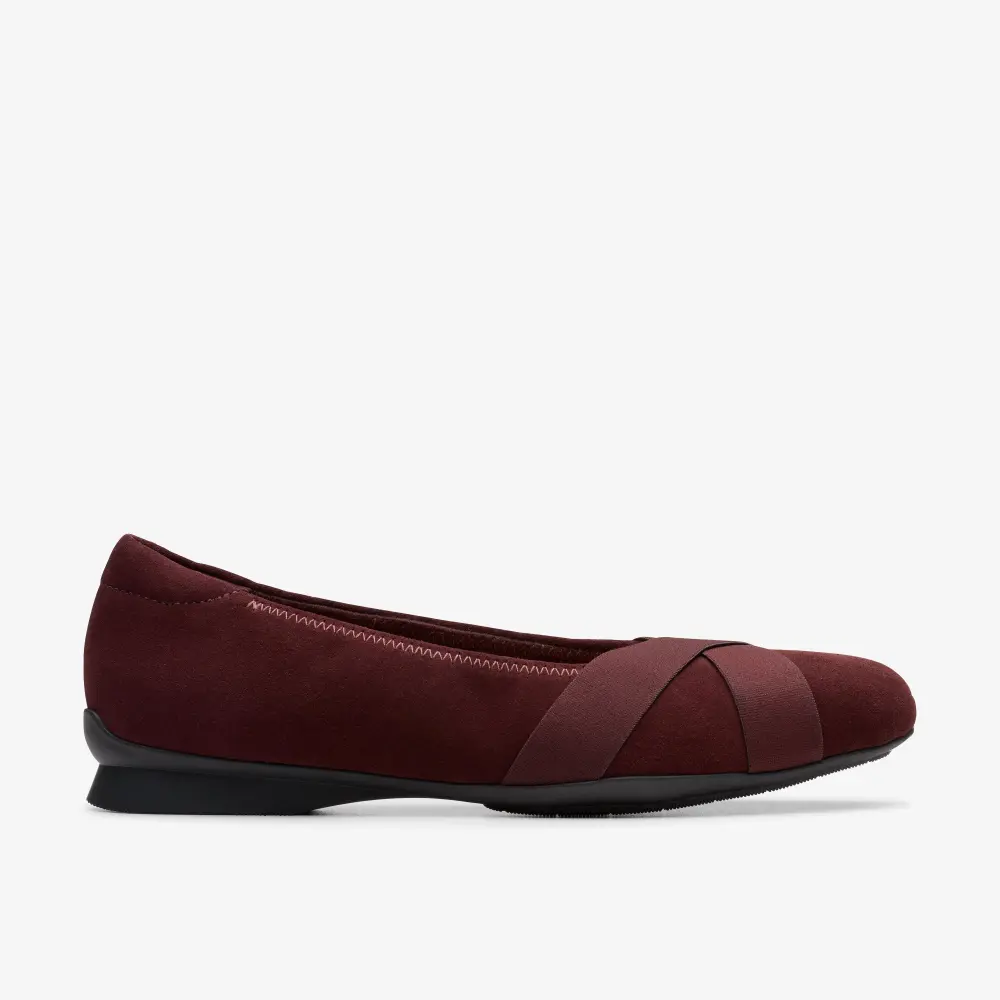 Jazmynn Gem Merlot Wildleder-Ballerinas für Damen online