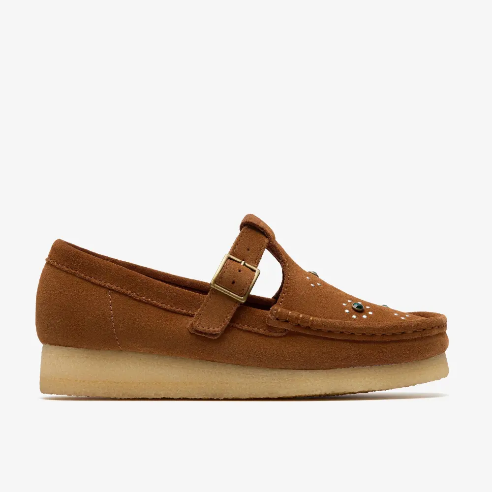 Wallabee T-Bar Damenschuhe aus braunem/orangem Wildleder Wallabee T-Bar Damenschuhe aus braunem/orangem Wildleder online