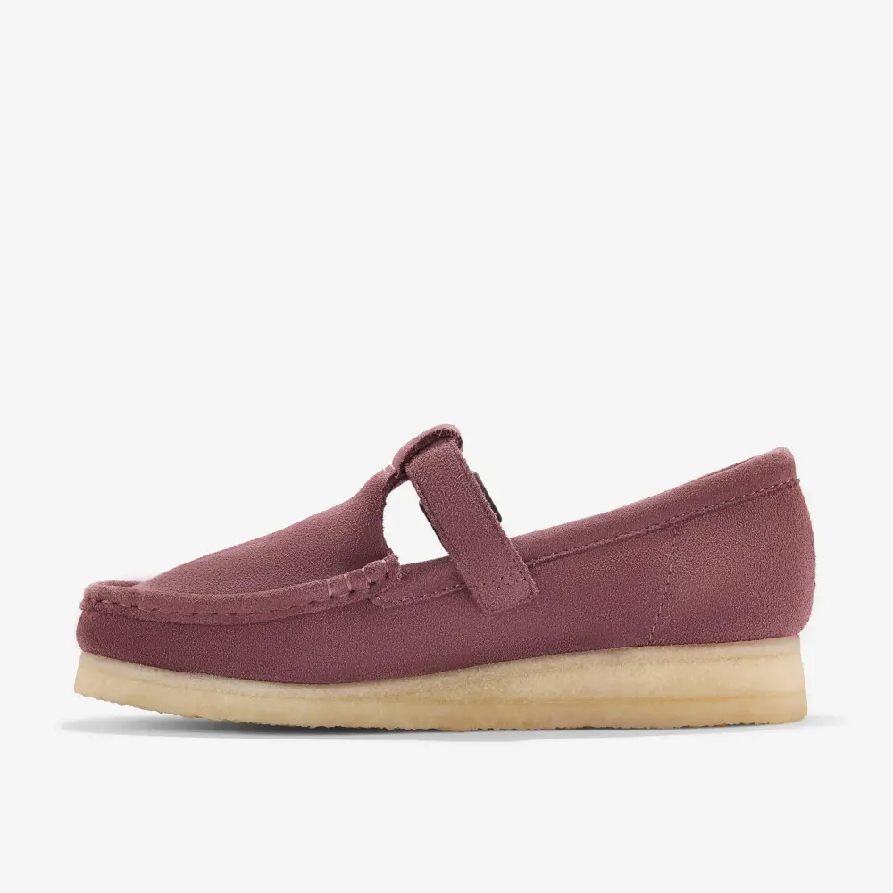 Wallabee T-Bar Damenschuhe aus rosabraunem Wildleder online